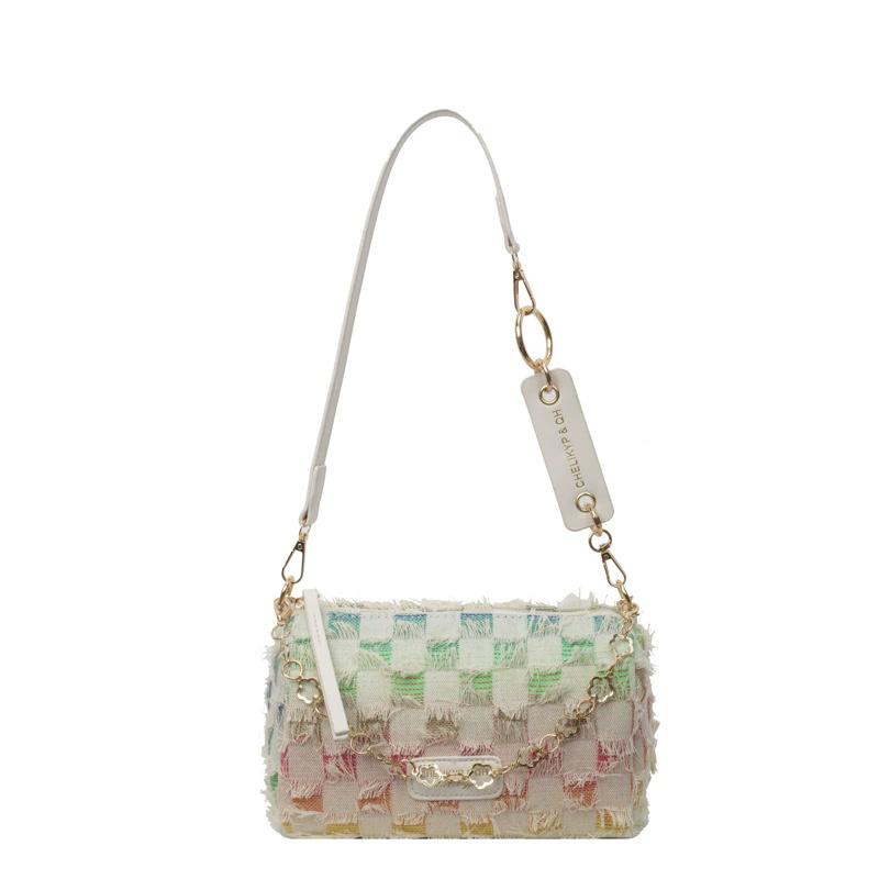 

Женская элегантная сумка через плечо с бахромой и звездным узором, Модная сумка кросс-боди на цепочке, Повседневная универсальная сумка-слинг для ежедневных поездок разноцветный