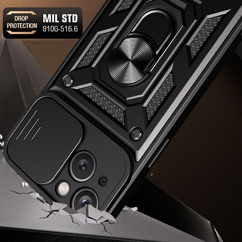 Armor Case for IPhone 15 Pro Max 14 Plus 13 12 Mini 11 X XS Max XR SE 7 8 Plus Cover Ring Magnetic Stand Holder Business Full Protection Cover