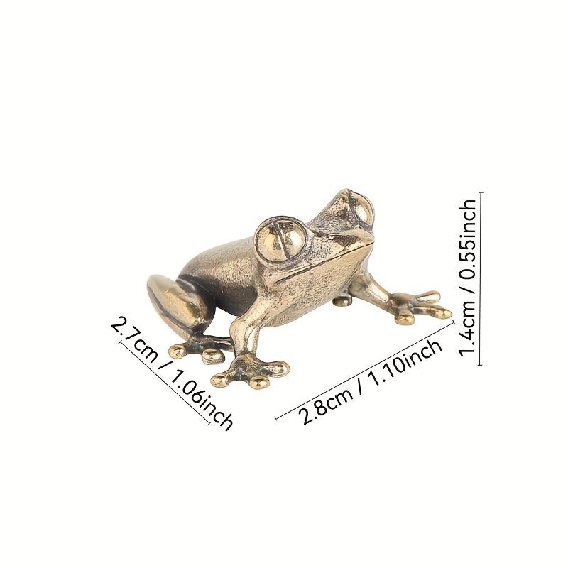 1pc Vintage Brass Frog Figurine - Decorative Golden Toad for Home, Office, or Car - Ideal for Tea Ceremony & Animal Lovers, Tea Pet Decor