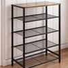 “Wrought Iron Multi-Layer Shoe Rack: Indoor & Outdoor Vertical Shoe Storage Cabinet”