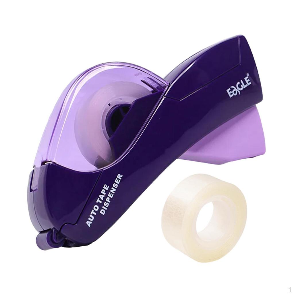 Automatic Tape Dispenser Ergonomic Gift Auto Cutter for Office Home Wrapping Rose Red