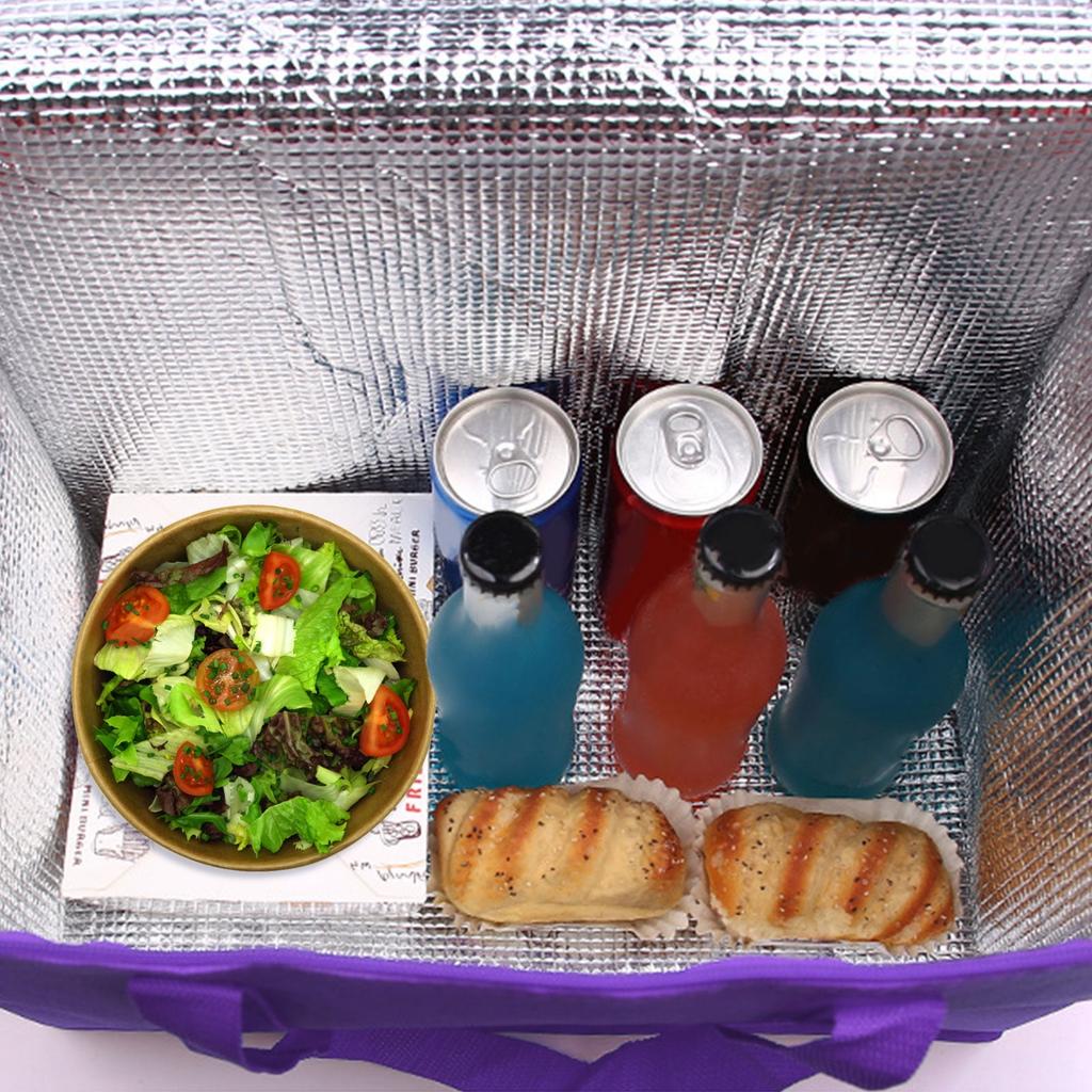 Large Insulated Grocery Shopping Bags Reusable Bag Thermal Zipper Collapsible Tote Cooler Food Transport Hot and Cold