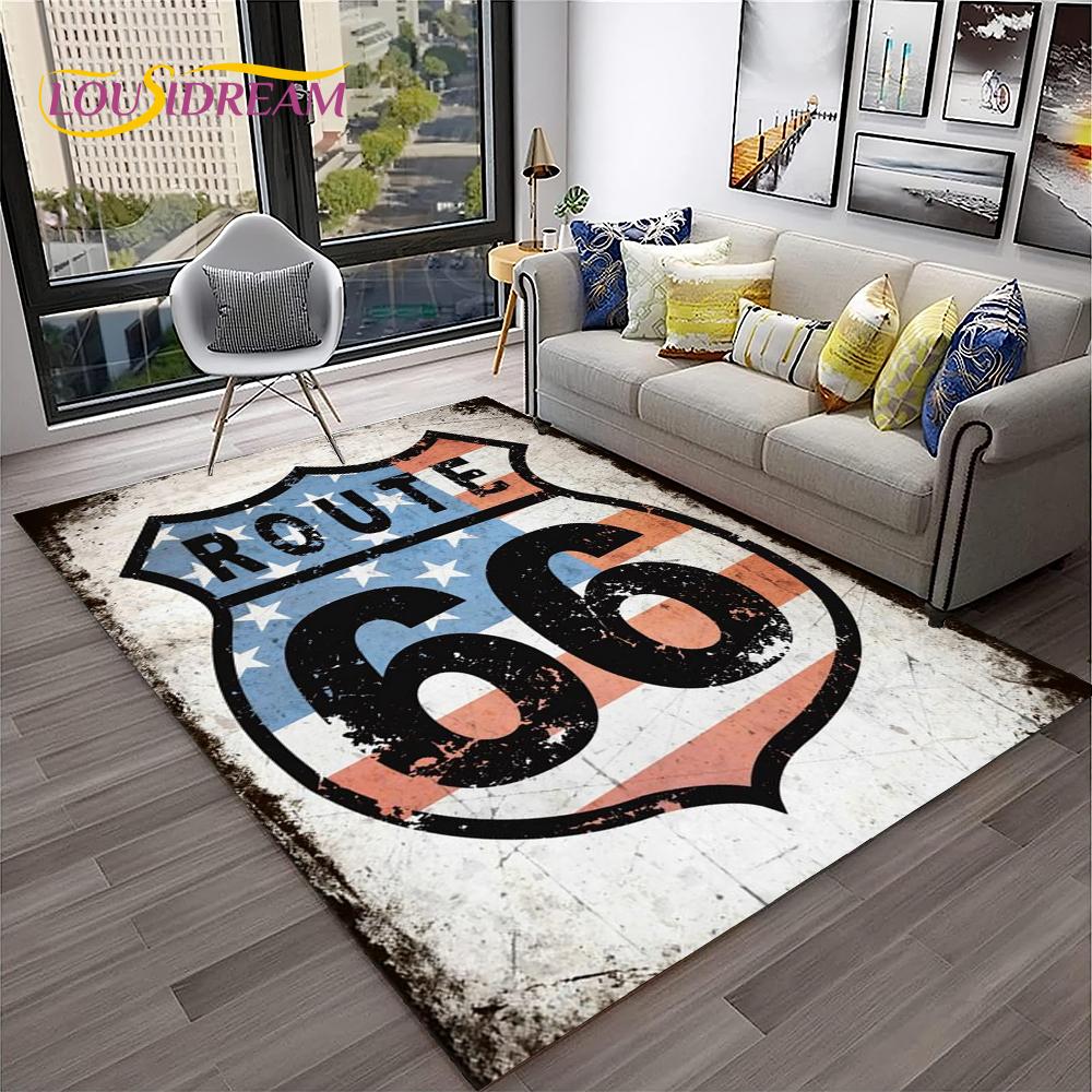 Mother Road,Historic Route 66,mãe Estrada Carpet Rug for Home Living Room Bedroom Sofa Doormat Decor,Area Rug Non-slip Floor Mat