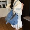Casual Denim Tote Bag Women's 2025 New Trendy Fashion Versatile Large Capacity Shoulder Bag Retro Messenger Bag