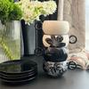 Retro Floral Style Coffee Cups and Plates - High-end Narcissus Flower Cups and Plates - Floral Latte Art Decorative Tea Set
