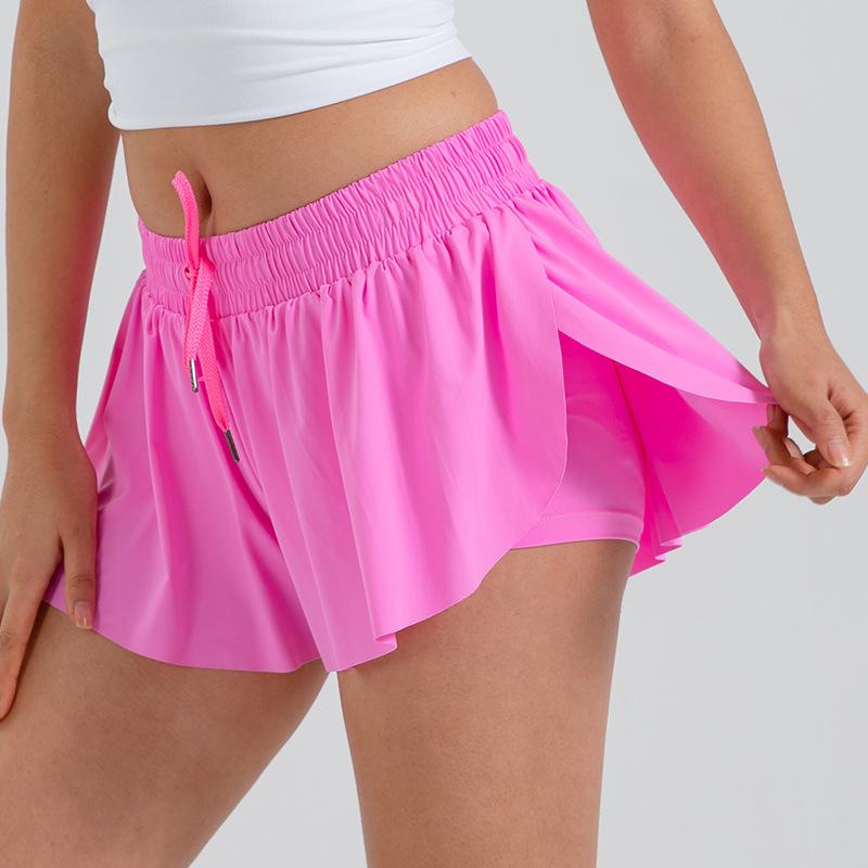 Frauen Athletische Sport Fitness Yoga Shorts Laufen Niedliche Flowy 2 In 1 Tennis Beach Volleyball Baseball Kurze Culottes