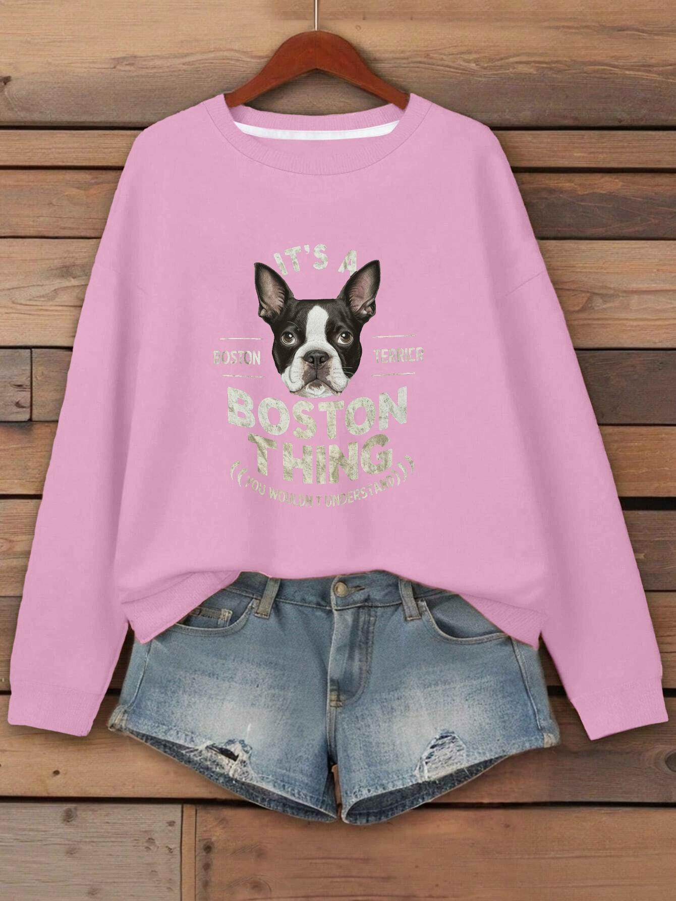 

boston terrier quirky 250g women s sweatshirts XXL