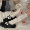 Korean-Style Women's Cotton Bowknot Socks: Breathable, Thin Pile No-Bone Ballet Calf Socks