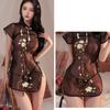 Babydolls Perspective On Classical Standing Neck Qipao Retro Embroidered Split Pajamas Sexy Dresses Daring Hot Woman Lingerie