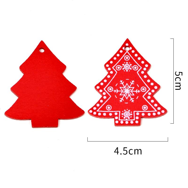 10Pcs Wooden Random Style Christmas Decorations Snowflake Bells Elk Christmas Tree Pendant for Home Decor Navidad 2026 Ornament