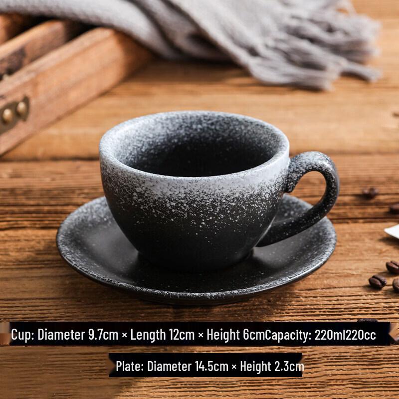 Qiwei Japanese Ceramic Latte Art Cup & Saucer Set with Lid