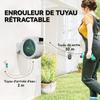 Wall-Mounted Watering Hose Reel 30 m x Ø 15 mm Automatic Retractable Water Hose Reel Automatic Grey