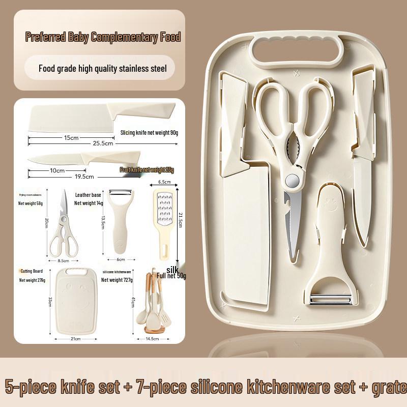 Multi-Functional Baby Food Cutting Board & Knife Set