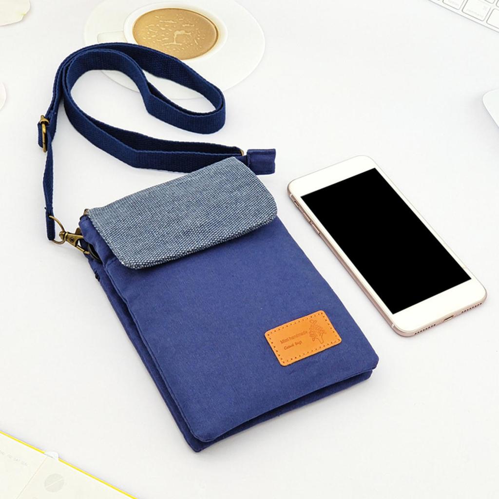 Mini Fabric Crossbody Bag  Color Contrast Cell Phone pouch  Vintage Shoulder Purse For Women Small Crossbody Bag