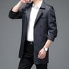 Nuovo Impermeabile da Uomo Primavera e Autunno Versione Coreana Media e Lunga Impermeabile Sottile Giacca Impermeabile Doppiopetto Collo a Revers Cappotto da Uomo