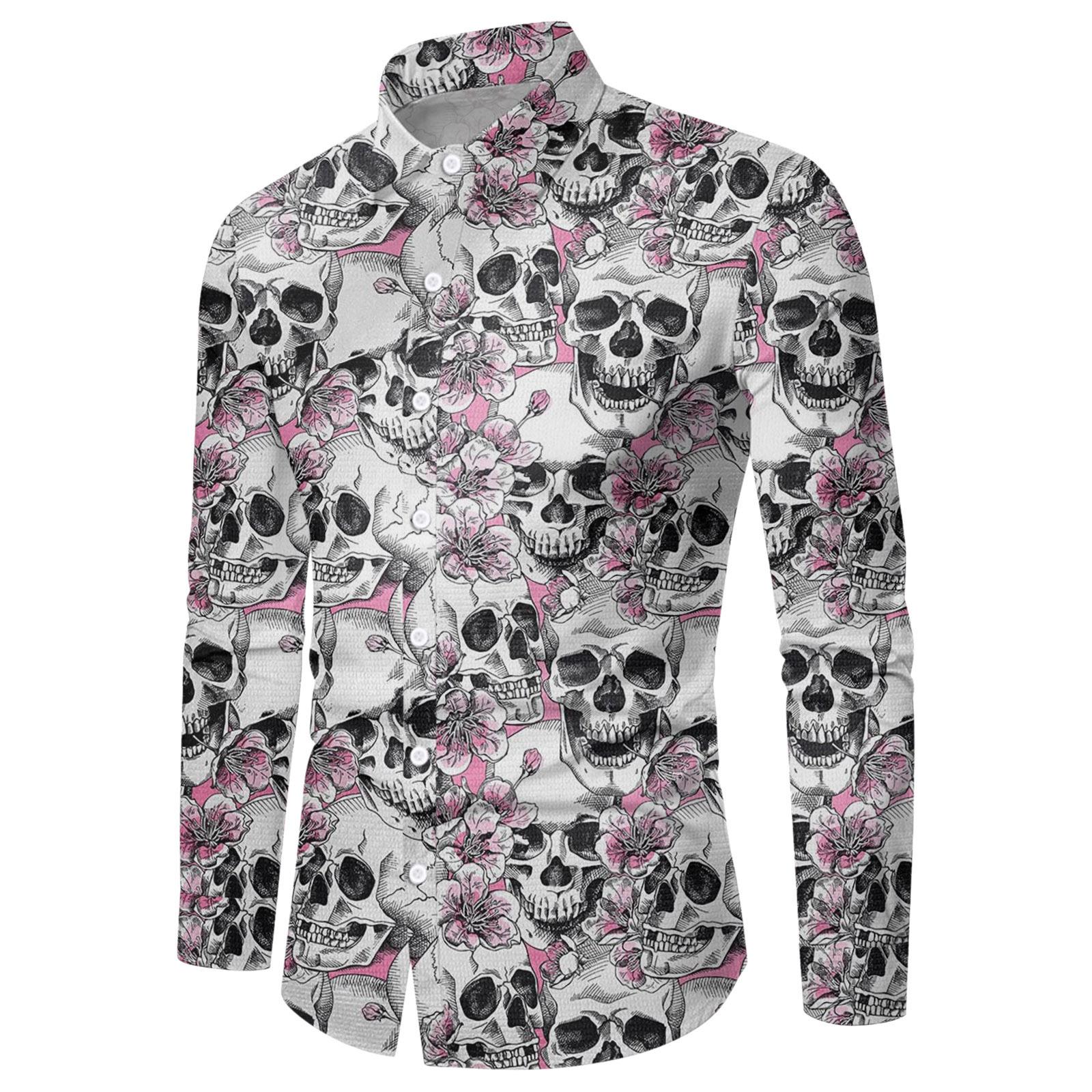 

Хэллоуин 3D цифровая печать рубашка с длинным рукавом мужская повседневная нижняя рубашка верх 5XL