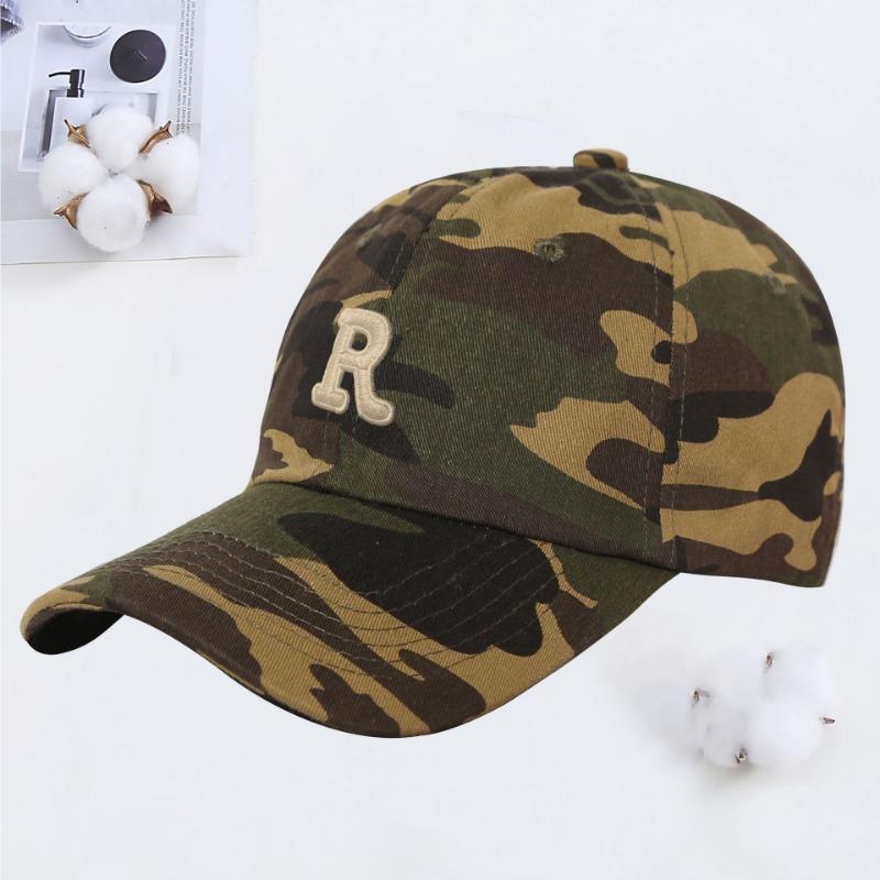 New R letter color baseball cap women's summer soft top sunshade cap student couple sun hat