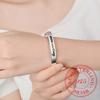 925 Sterling Silver Letter Cuff Bracelet &Bangle For Women Mum Ladies Elegant Birthday Jewelry Mother's Day Gift J