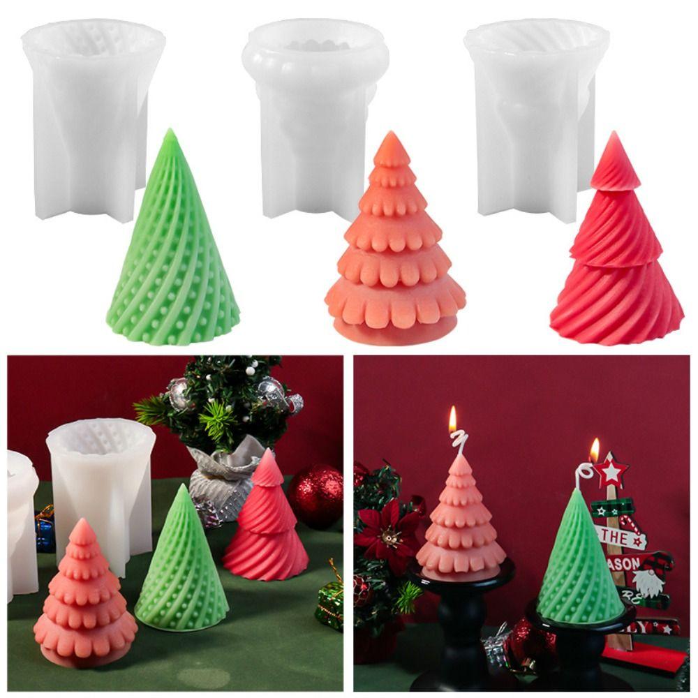 Silica Gel Candle Mold Steric Festival DIY Mold Christmas Tree Candle Mold  Candle Making