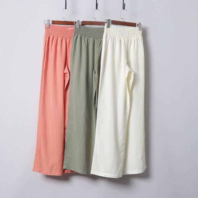 

Тенсел Лиоцелл Эластичная талия Тонкие Струящиеся Широкие брюки Orange Red L