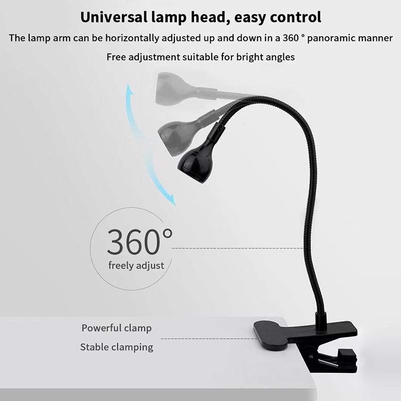 Nail Dryer Light Uv Nail Lamp For Drying Gel Nail Polish Foot Switch Clip-On Flexible Desk Mini Portable Usb For Diy Manicure