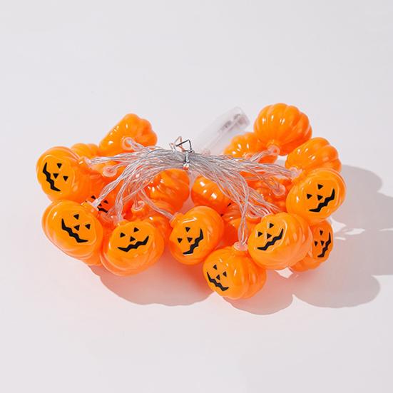 Halloween Light String 3D Pumpkin Design Easy to Use Battery Operated LED Light String Indoor Outdoor Decoration