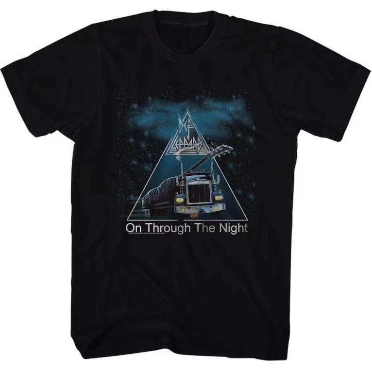 Def Leppard On Through The Night Black Adult T-Shirt S