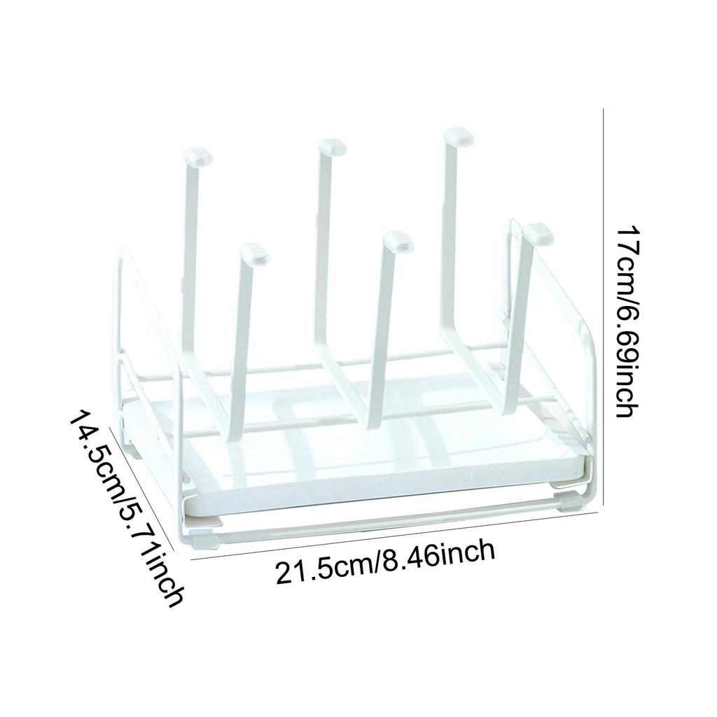 Suport pentru uscare a cănilor, suport pentru 6 căni, suport pentru căni din sticlă cu fund antiderapant, suport pentru căni, suport pentru căni pentru restaurant, blat de birou