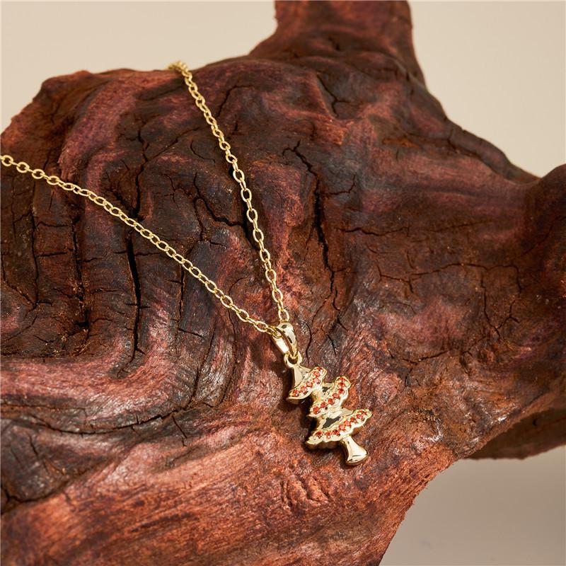 Arvaleff S925 Sterling Silver Christmas Tree Necklace with 14k Gold Zircon Clavicle Chain