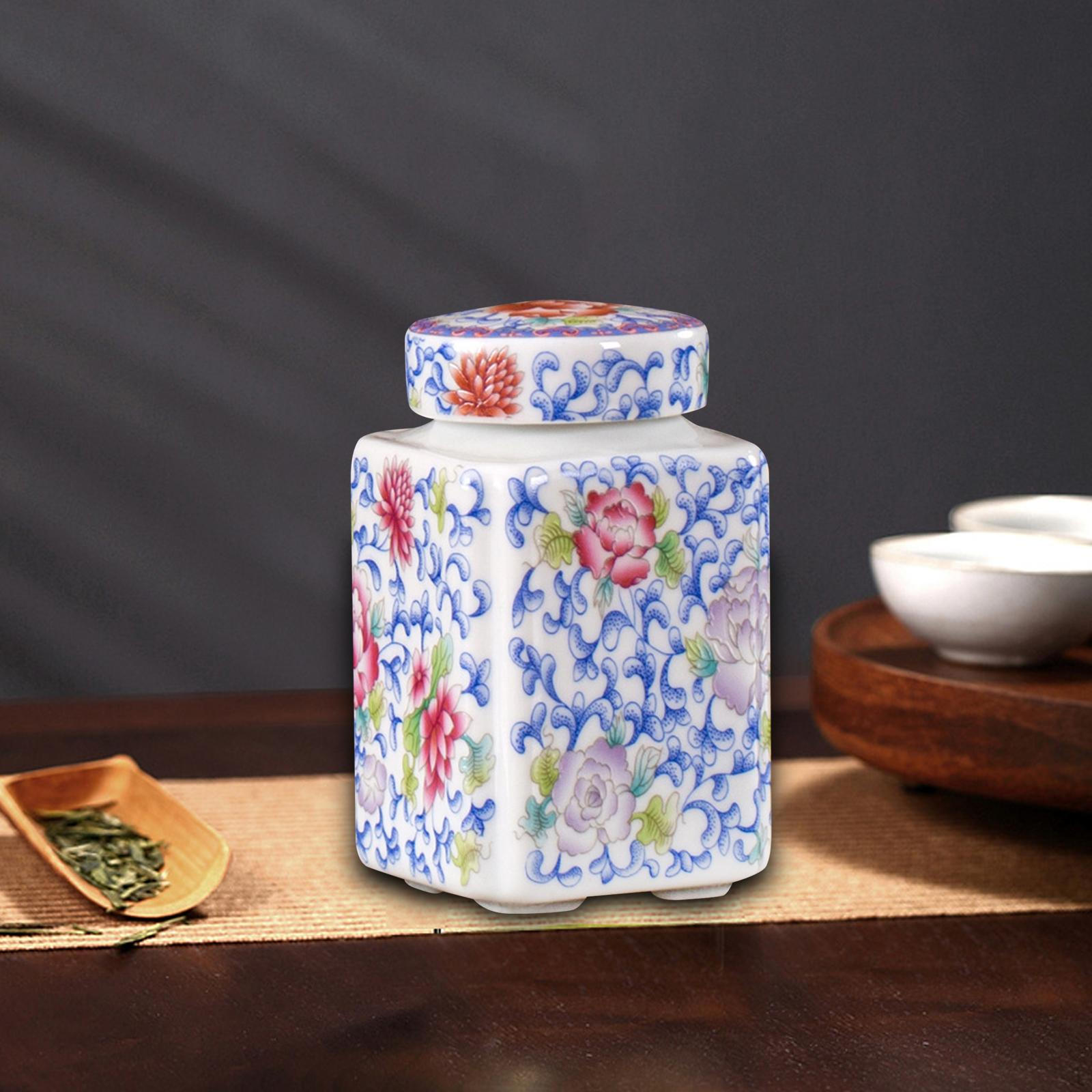 

Jar Vase Ginger 155ml with Lid Table Centerpiece Art Versatile Tea Canister Floral Temple