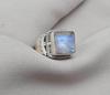 Rainbow Moonstone 925 Sterling Silver Ring: Handmade Boho Gemstone Jewelry