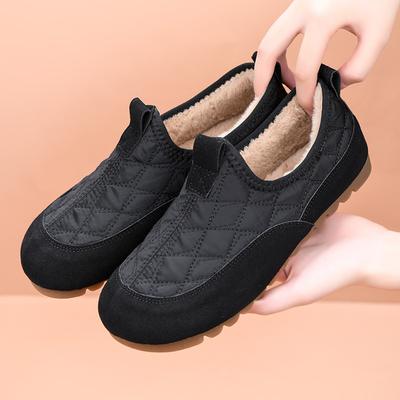 Korean Version of Velvet Thermal Cotton Shoes for Women's Outer Wear, Winter New Versatile Soft-soled One-pedal Lightweight Women's Shoes