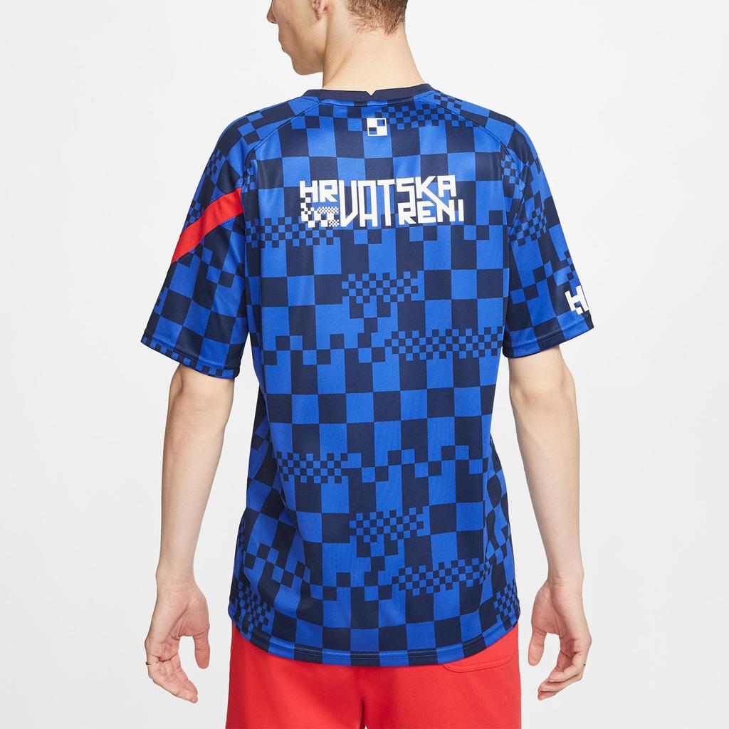 Nike Dri-FIT Croatia National Team TrainingSport Fast-Dry Breathable Fabric Short Sleeve Men's Blue CD2576-452