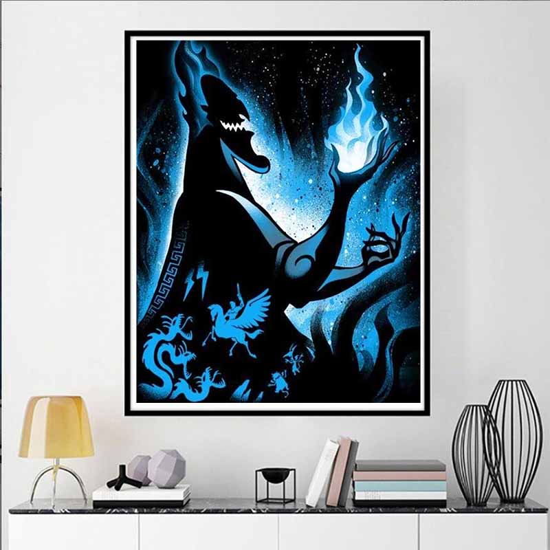 Disney Diamond Painting Hercules Hades Theme Art Illustration Cross Stitch Hanging Printed Puzzle Mosaic Embroidery Home Decor 5D DIY Art New