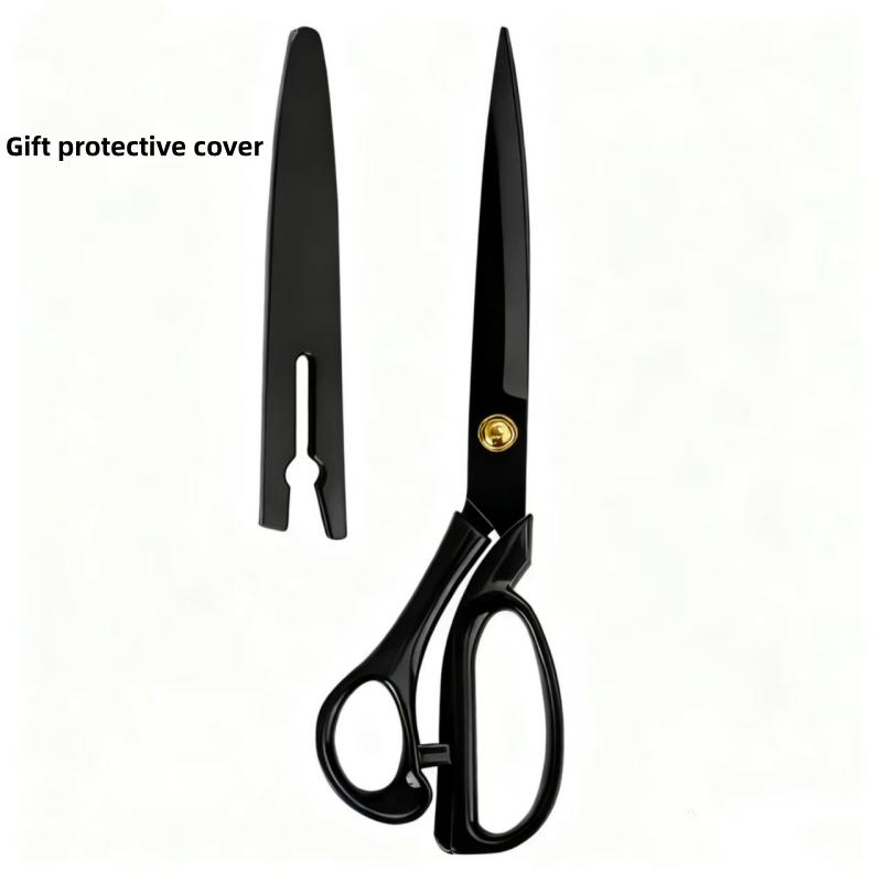 10 Inch Stainless Steel Tailor Scissors with Blackening Process, Professional Fabric Cutting, Manual Sewing, Household Large Sci