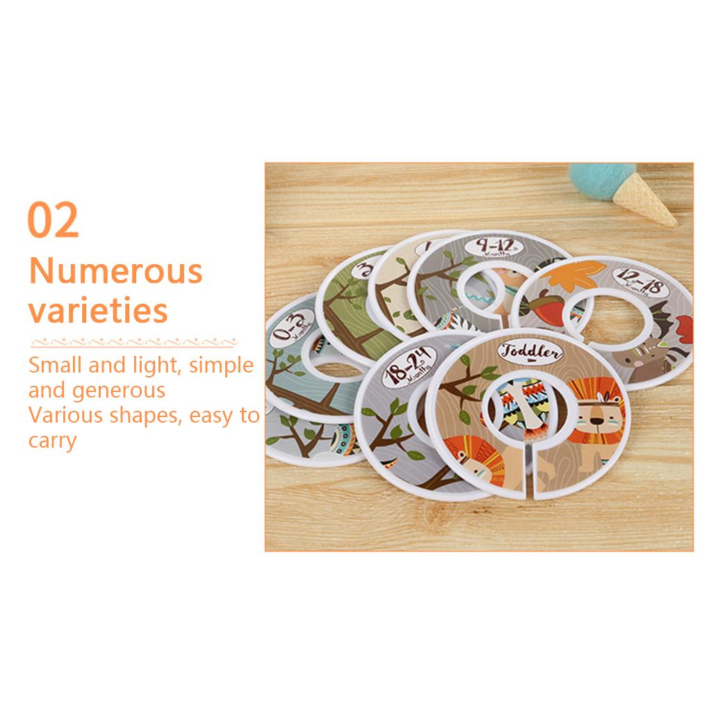 8 Pieces Wardrobe Clothes Dividers Portable Closet Hanging Size Buckles Hanger Separation Circle Bedroom Shopping Mall