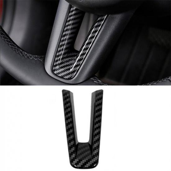 Carbon Fiber 3PCS Steering Wheel Decor Cover Trim For Mazda CX-50 CX50 2023 2024