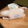 Solid Color Yarn Fabric Tissue Bag Household Tissue Holder Bedside Storage Bag Hanging Tissue Pouch High Quality No Lint