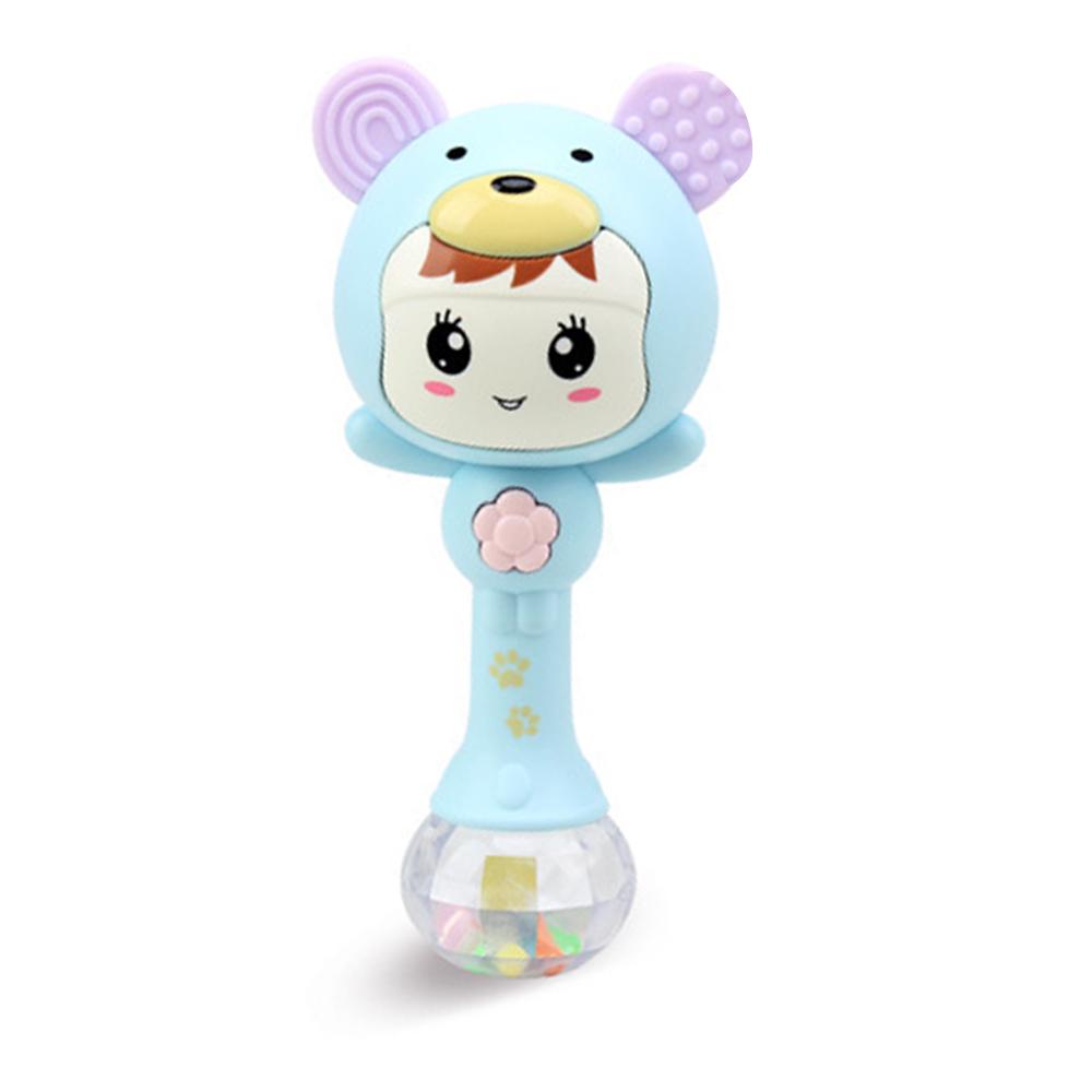 

Ручная погремушка Музыка Светодиодный светящийся молоток для песка Мягкий прорезыватель для развития детской игрушки