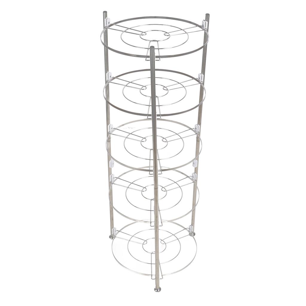 5 Tier Kitchen Pot Rack Stainless Steel Cookware Stand Storage Organizer Multi Layer Corner Shelf