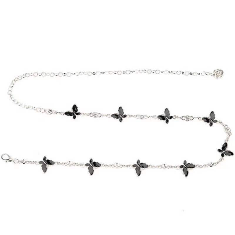 European and American Metal Bow, Flower Chain Belt, Waist Chain, Women's Summer Decorative Dress, Fine Chain Accessories, Ins