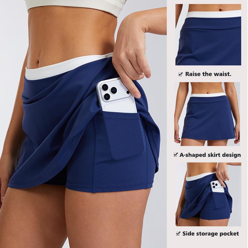 Breathable Anti-Exposure Tennis & Yoga Skirt with Pockets - Quick-Dry, Outdoor Fitness Wear