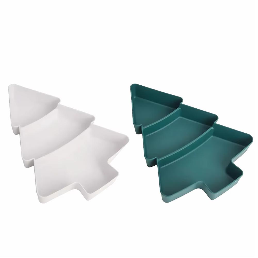 1/2PCS Christmas Tree Fruit Tray Dried Fruit Tray Plastic Candy Tray Home Snack Tray Melon Tray Party Supplies Home Supplies