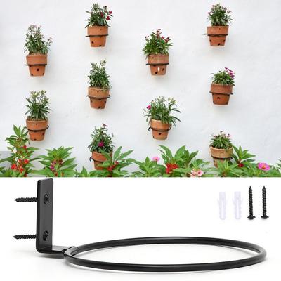 Stylish Office Outdoor Decor Planters Rack Planter Pot Stand Flower Pot Holder Ring Wall Mounting