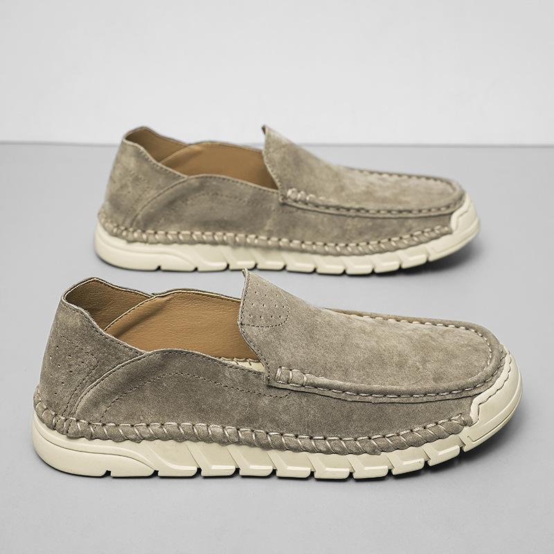 Men's Genuine Leather Doudou Shoes, One-pedal Lazy Shoes, Men's Trend Is Versatile, European Station Hand-sewn Men's Shoes, Casual Shoes