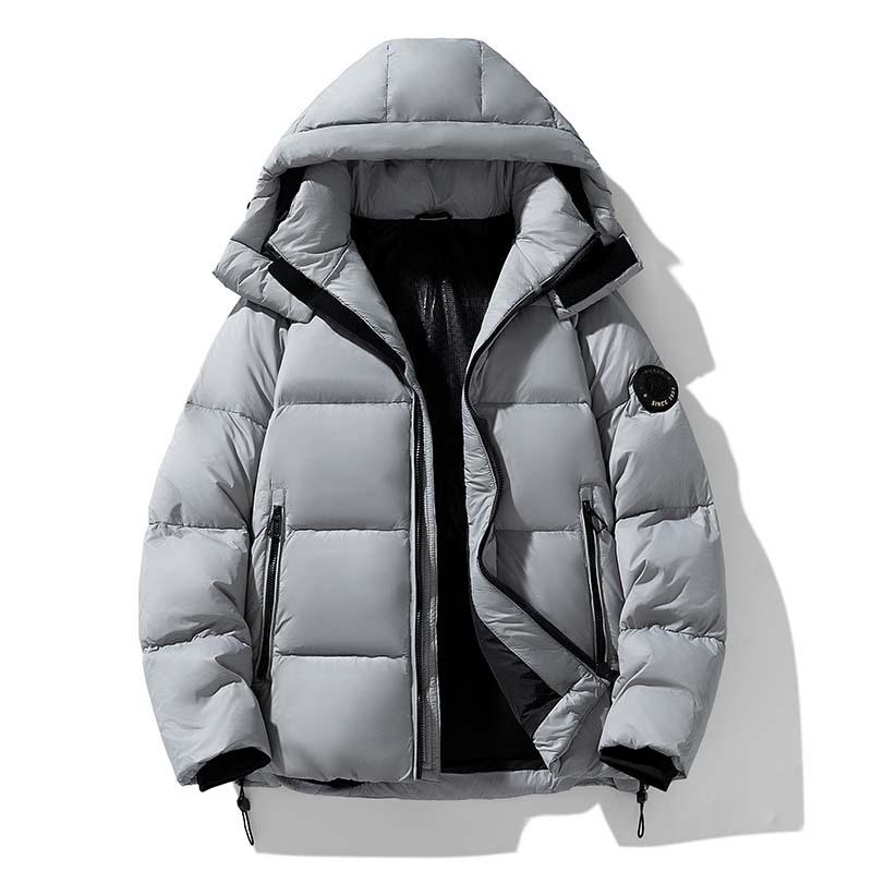 Winter New Down Jacket Men's Thickened White Duck Down Youth Warm Hooded Bread Jacket Men's Jacket