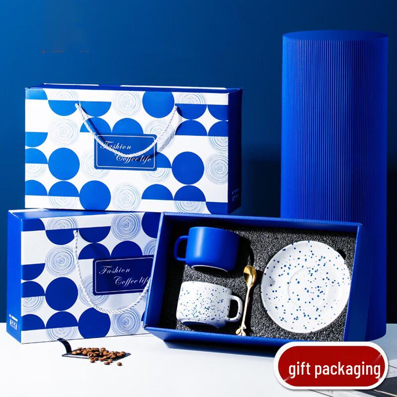 Changbaosen Klein Blue Ceramic Coffee Cup & Saucer Gift Set