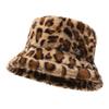 Hat Female Winter Leopard Print Bucket Hat Female Thermal Basin Hat Plush Bucket Hat