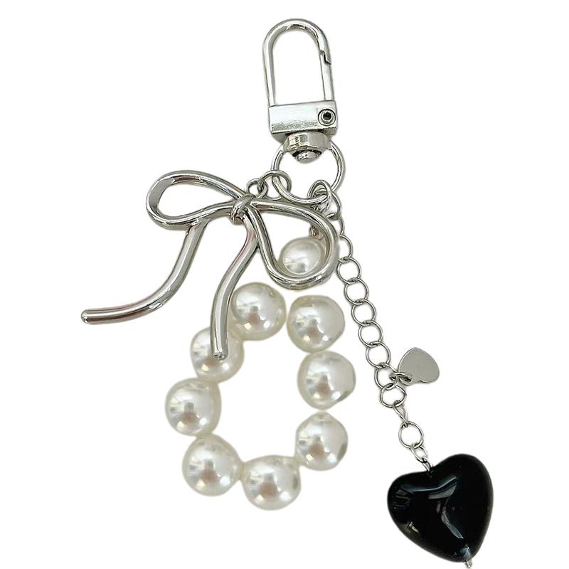 Modischer, vielseitiger Schlüsselanhänger mit Schleife und Perle, süße Handykette, schöne hängende Dekoration für Rucksäcke, Accessoires, Geschenke