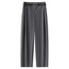 Women's Gray Striped High Waist Harem Pants - 2025 Spring/Summer Loose Slimming Cropped Carrot Trousers